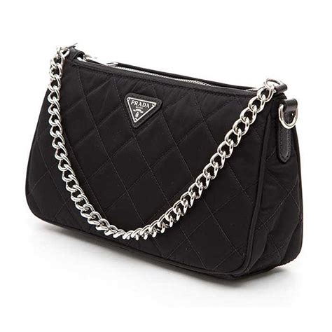 1bh026 prada|Prada Quilted Tessuto Nylon Chain Black Convertible .